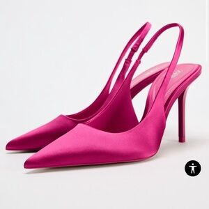 💖 Zara Satin Barbie Pink Heels 💖